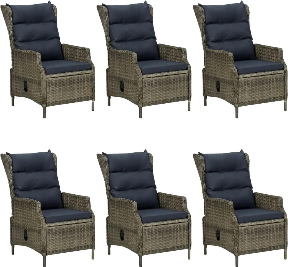 vidaXL 7 részes barna kerti étkezőgarnitúra