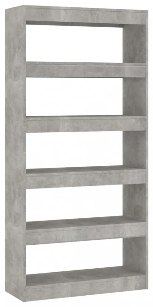 betonszürke térelválasztó könyvszekrény 80x30x166 cm