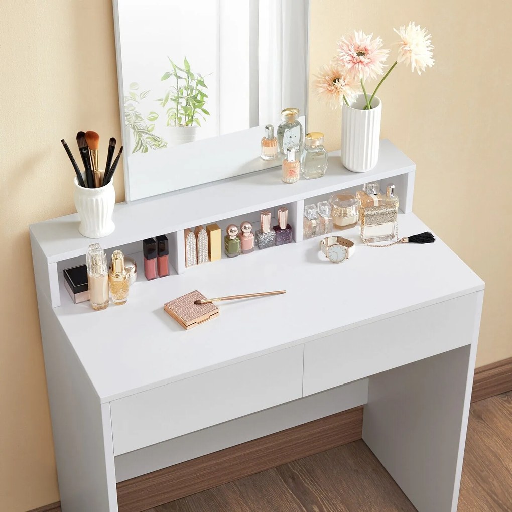 VANESA fésülködőasztal, 80x40x140cm, fehér Vasagle