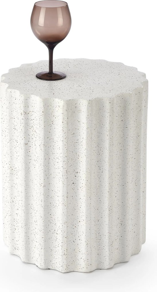 Tiaris dohányzóasztal 41 cm - fehér terrazzo