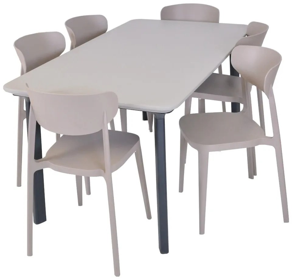 Világosbarna műanyag kerti szék Mare – Rojaplast