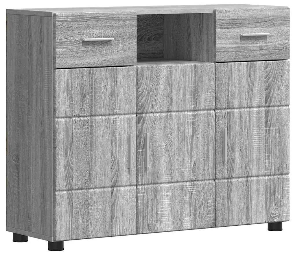 Széf fiókkal ajtóval Szürke sonoma 88.5 x 30.5 x 73 cm Faanyag