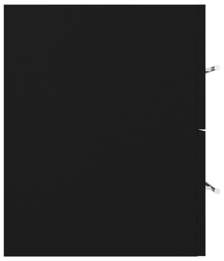 fekete szerelt fa mosdószekrény 100 x 38,5 x 48 cm