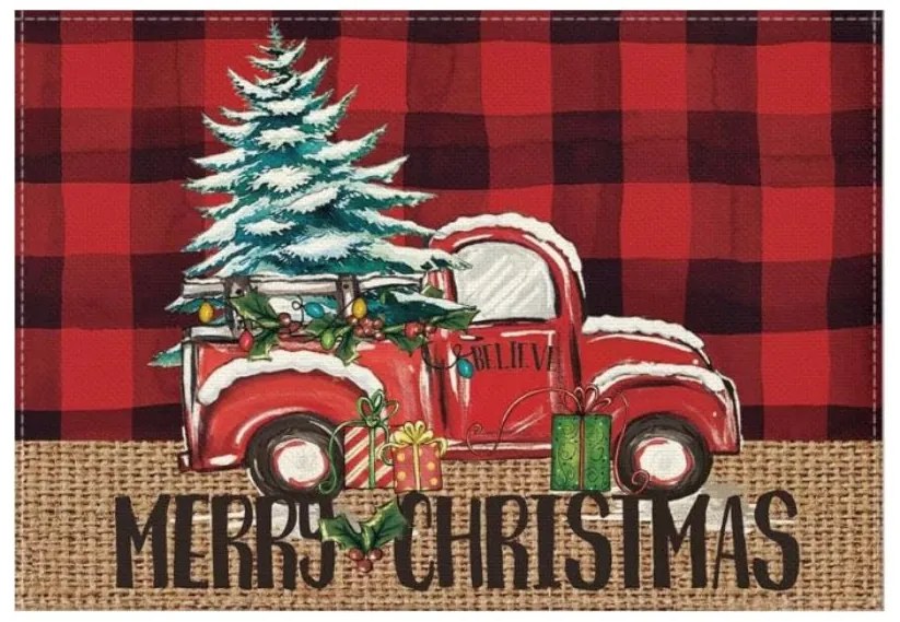 Karácsonyi asztali alátét MERRY CHRISTMAS 30x45 cm, piros