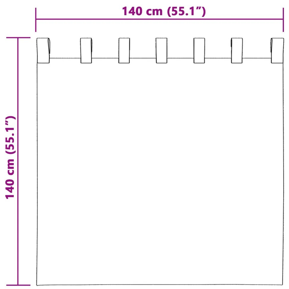 Bársony Függönyök 2 db Gombfülekkel Barna 140x140 cm