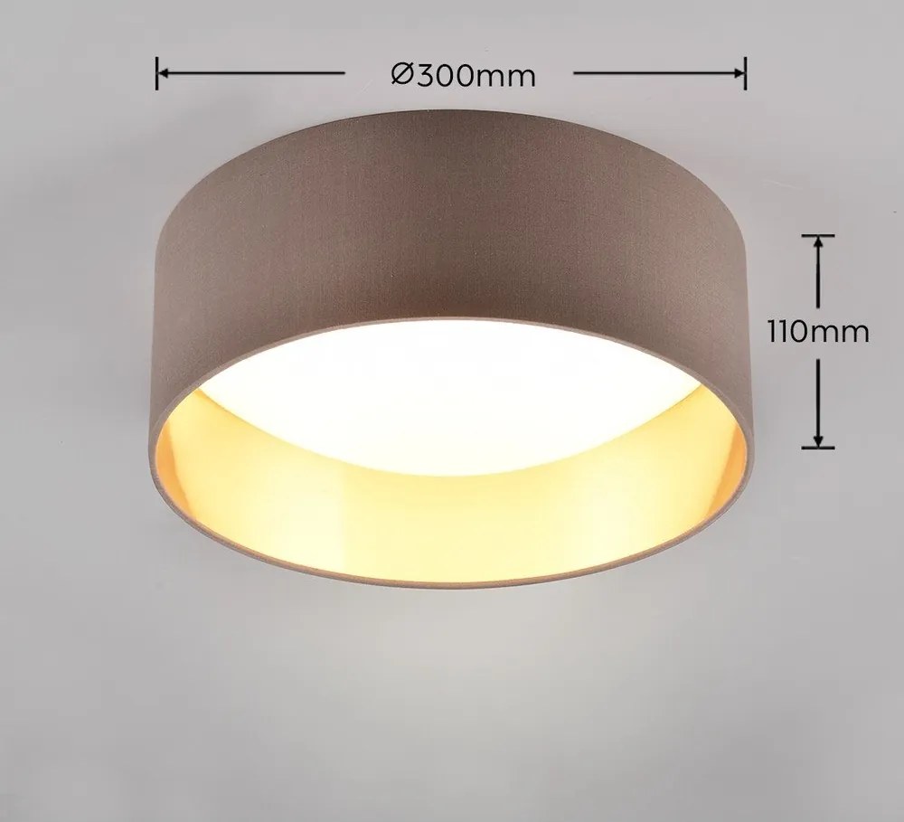 Világosbarna LED mennyezeti lámpa ø 30 cm Locarno – Reality