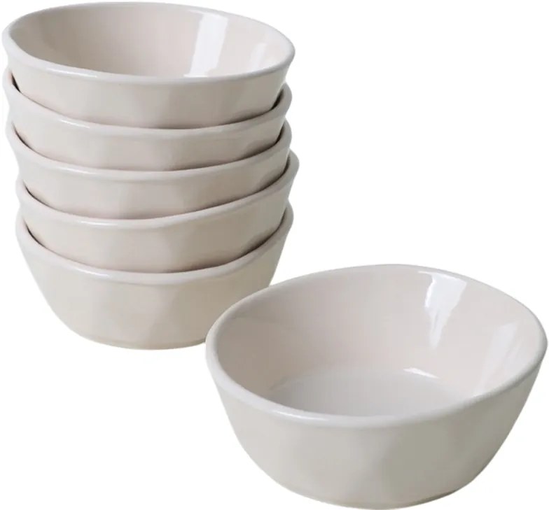 6 darab Facetta 12 cm-es kőagyag tálkészlet, bézsszínű