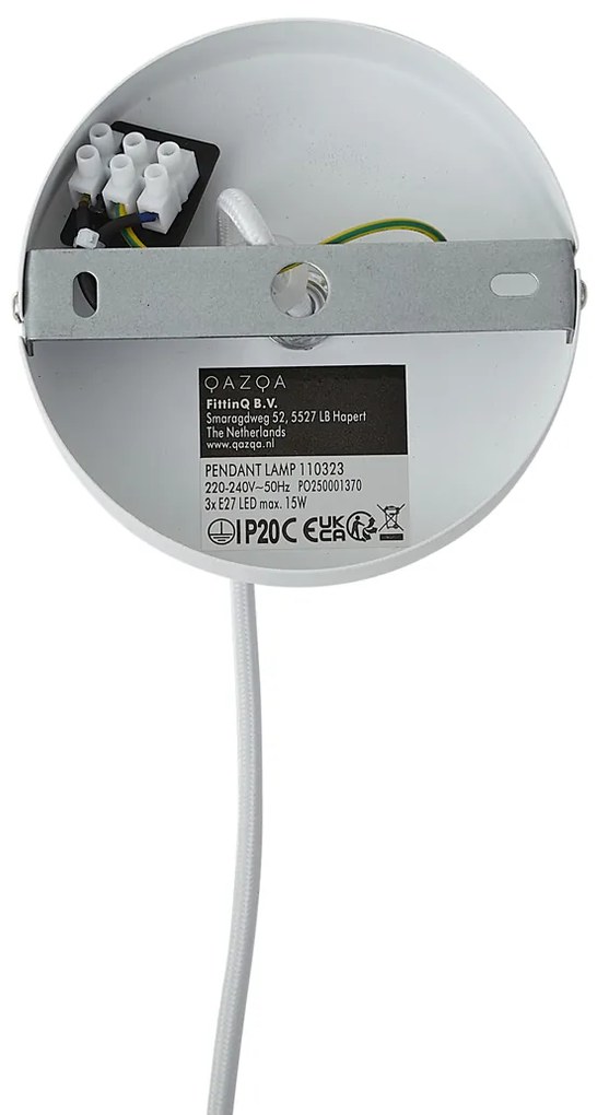 Modern függőlámpa fehér 50cm 3-Light - Drum Duo