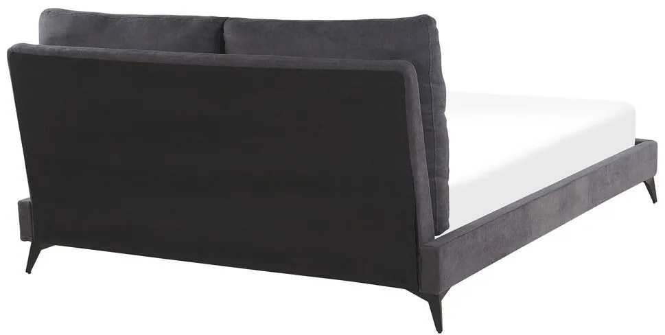 Franciaágy 160 cm MELIA (poliészter) (sötétszürke) (ágyráccsal). 1023471