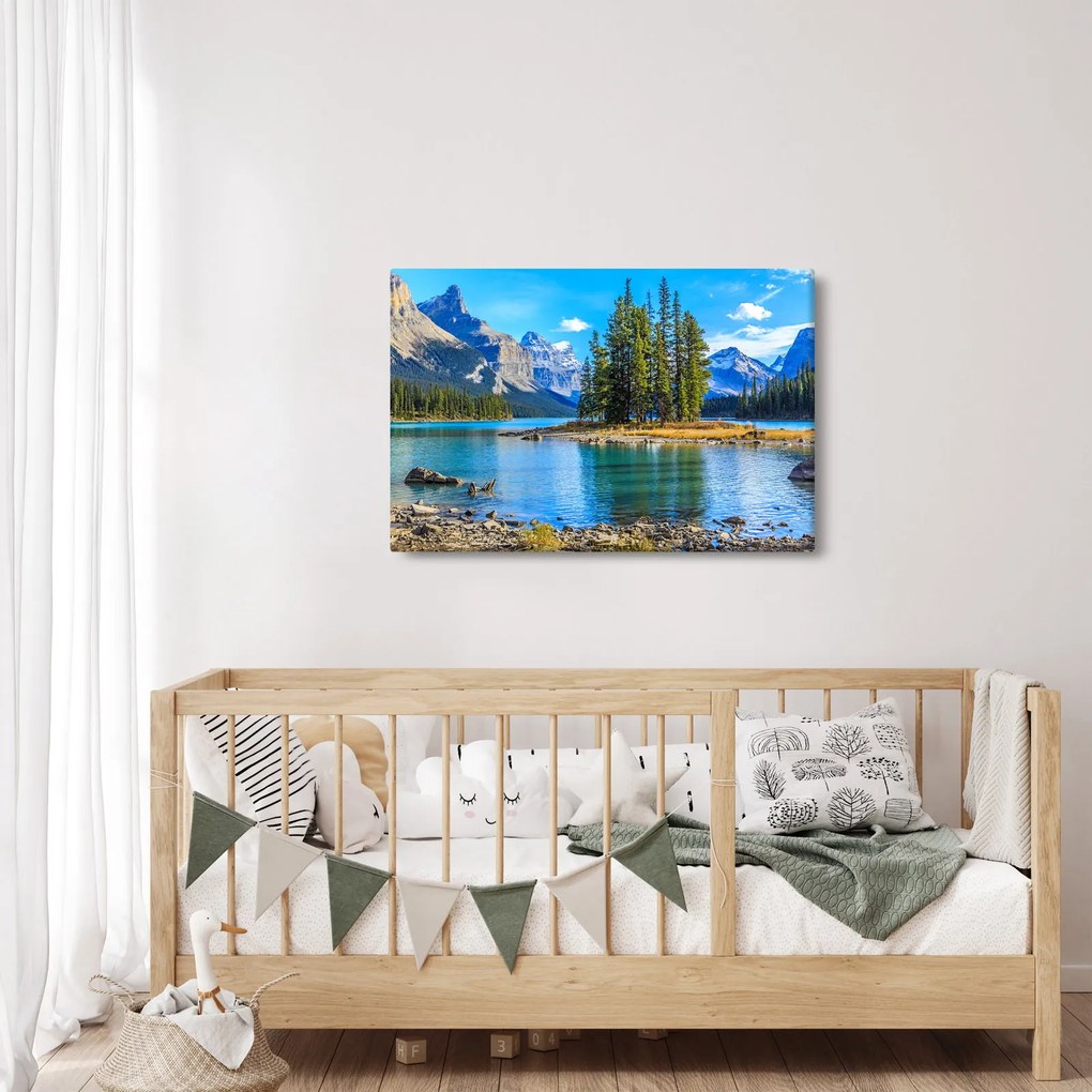 Kép - Hegyvidéki táj folyóval (90x60 cm)