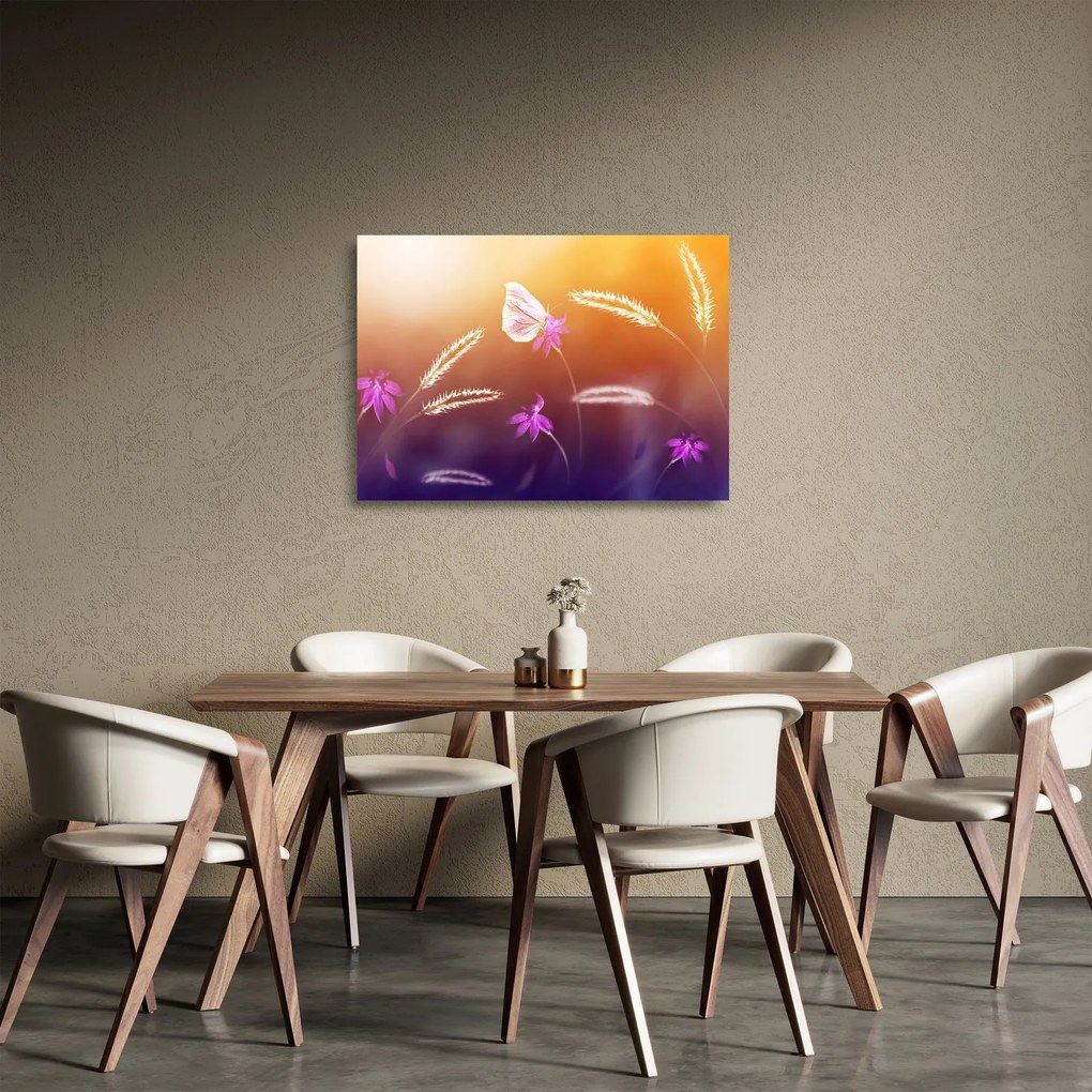 Kép - Rózsaszín pillangó (üvegen) (70x50 cm)