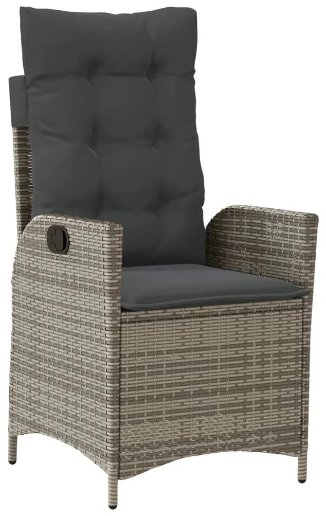 9 részes szürke polyrattan kerti étkezőgarnitúra párnával