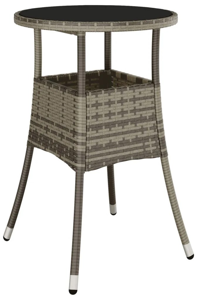 3 darabos Kerti Étkező Szett Szürke Poli Rattan