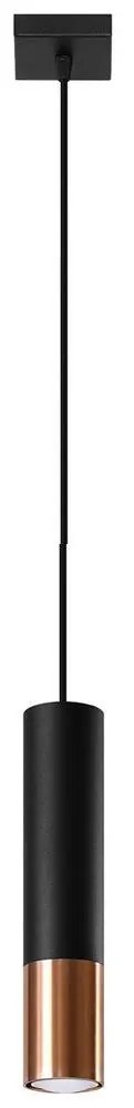 Sollux SL.0946 - Csillár zsinóron LOOPEZ 1xGU10/10W/230V fekete/réz