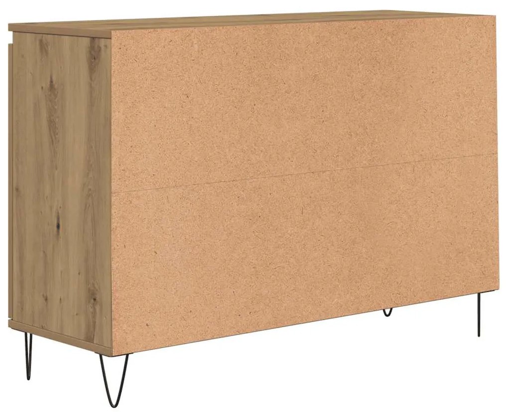 kézműves tölgy színű szerelt fa tálalószekrény 101,5 x 35 x 70 cm