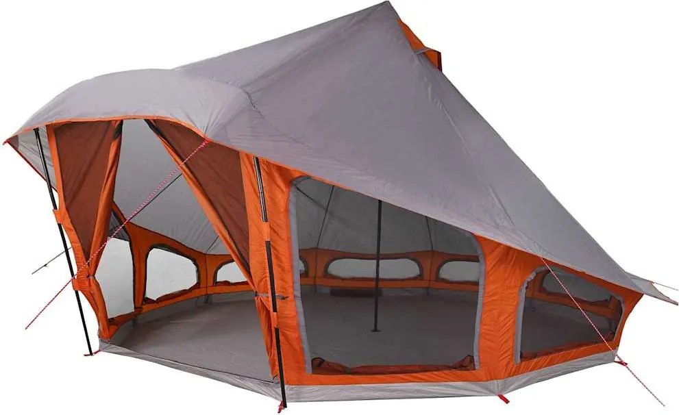 vidaXL Családi Tipi sátor Tipi Szürke és narancs 508 x 470 x 300 cm