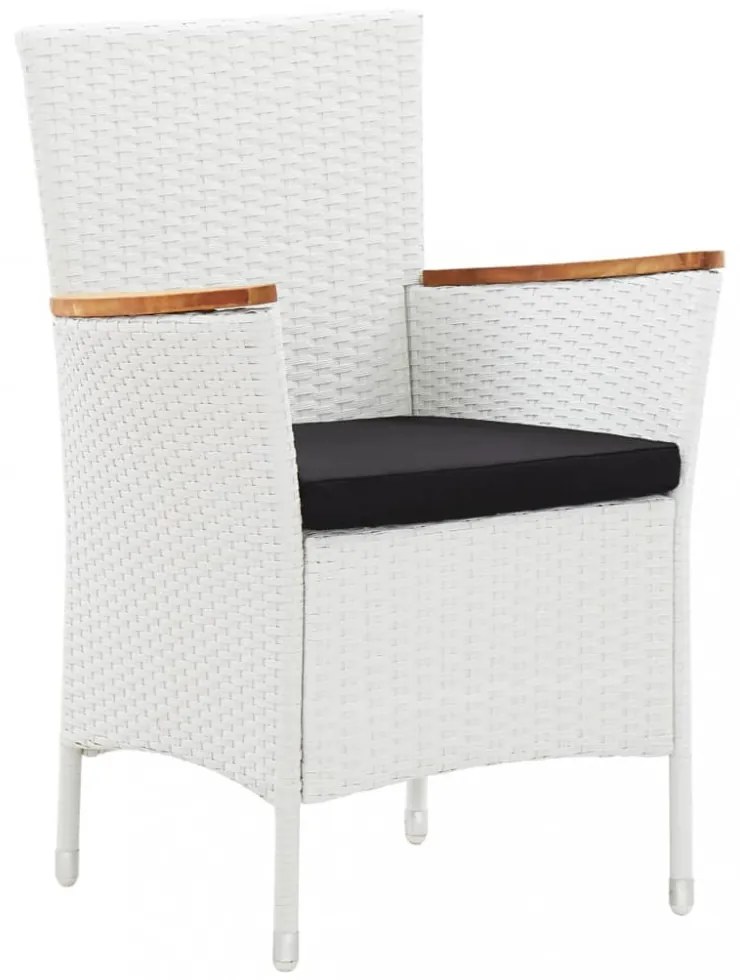 7 részes kültéri fehér polyrattan étkezőgarnitúra