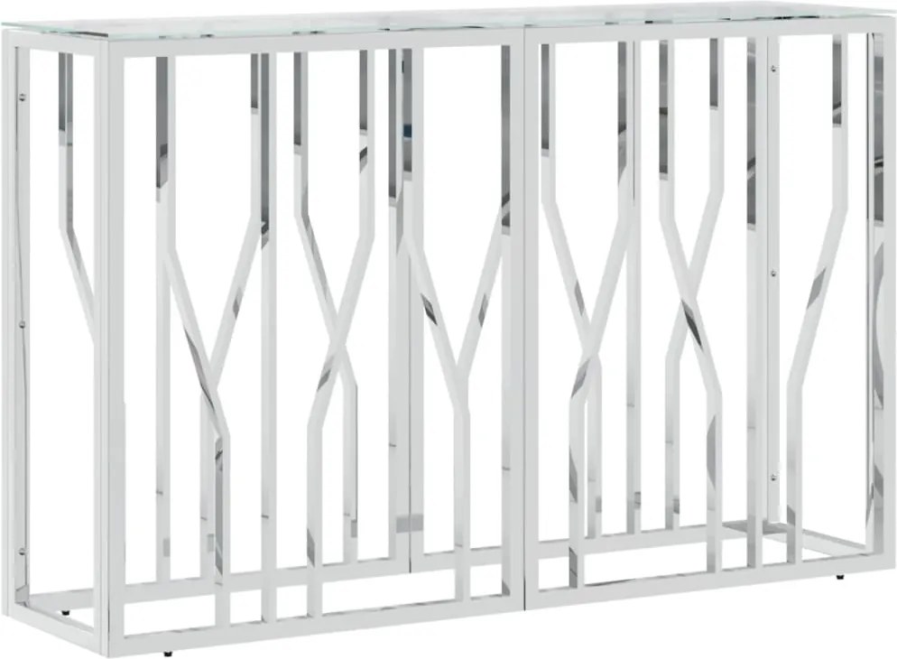 vidaXL üveg és rozsdamentes acél tálalóasztal 110x30x70 cm