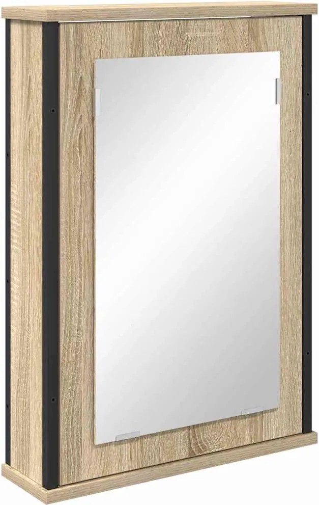 vidaXL Tükörszekrény polcokkal Sonoma tölgy 42 x 12 x 60 cm Faanyag