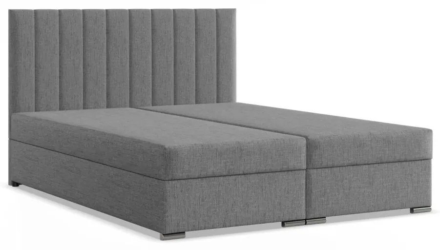 Agen ágy, szövet, 140 x 200, ágyneműtartóval, szürke