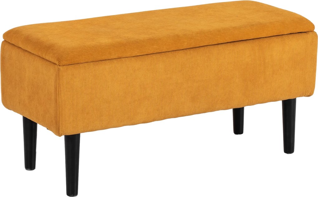 HOMCOM 47L Tárolópad Polyester Kárpitozással Hálószobába és Előszobába, 95x38x45cm, Narancssárga | Aosom