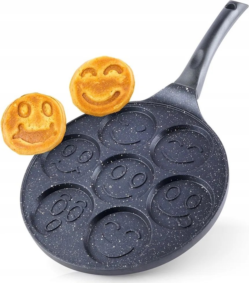 Tojásfőző Serpenyő Gránit Indukciós Gáz 7 Lyuk 27CM