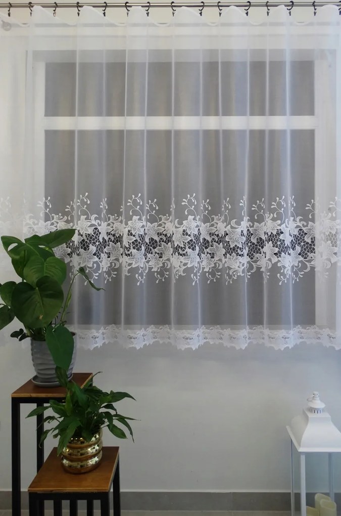 Mg Függöny jacquard 31153 Fehér 200x140cm kész M szalaggal