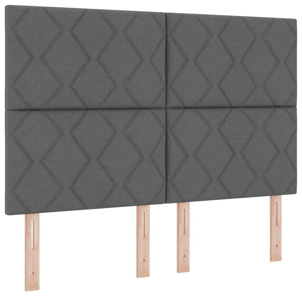 Boxspring Ágy Mattal Sötétszürke - 140x200 cm Szövet