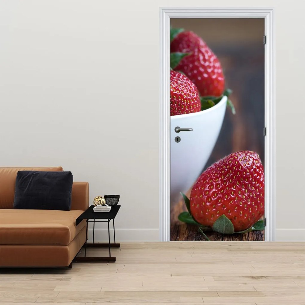 Fotótapéta ajtóra - Eper (95x205cm)