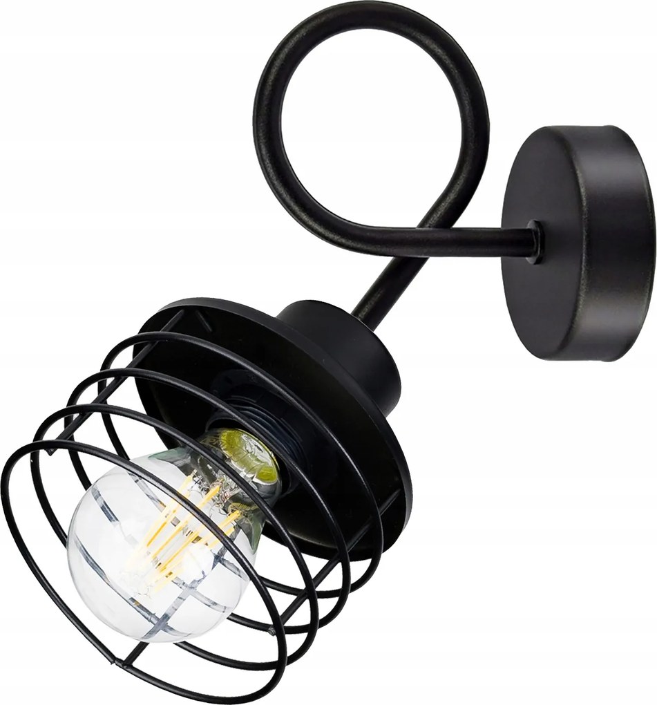 Fali Lámpa E27 fali fix loft vezeték Rugó