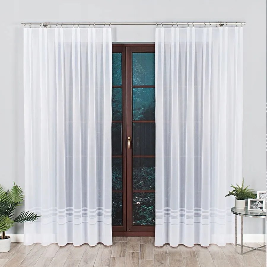 Zoja Jacquard készfüggöny, szélesség 200 x magasság 250cm, szín 001 fehér