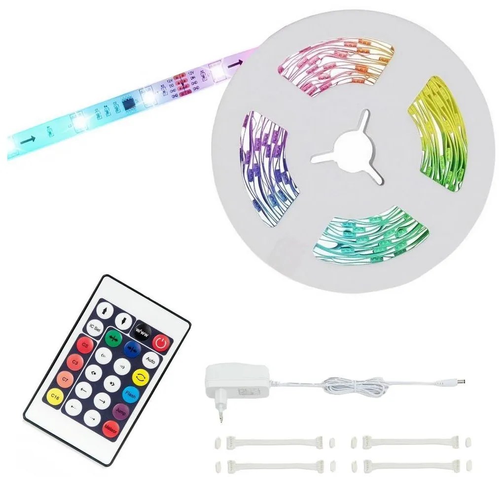 Brilo - LEG RGBW Dimmelető szalag 6,5m LED/24W/230V + + távirányító