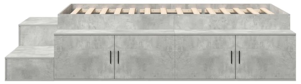 Ágykeret tárolóval Beton Szürke 244 x 127 x 53.5 cm Faanyag