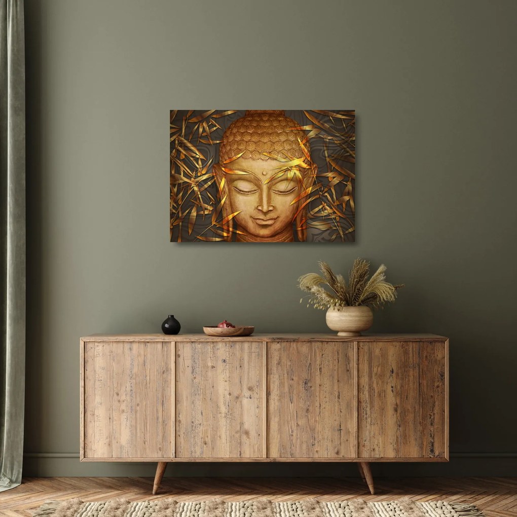 Kép - arany Buddha (üvegen) (70x50 cm)