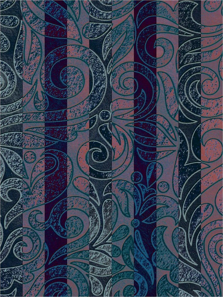 Flizelin fotótapéta Art Deco Virágok Csíkok Díszek 184x254 +ragasztó