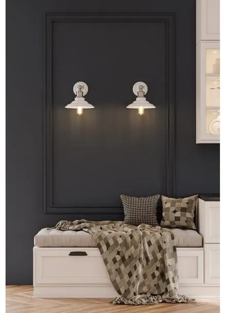 Lámpa Fali lámpatest LORET+ kapcsolóval,8267,AC220-240V,50/60Hz,1*E27,max.40W,átmérő20cm,egyes,fehér