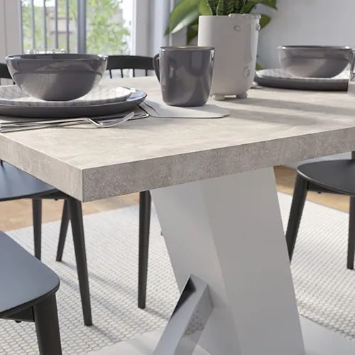 TORRE Étkezőasztal Fehér/Márvány Színben 138 cm