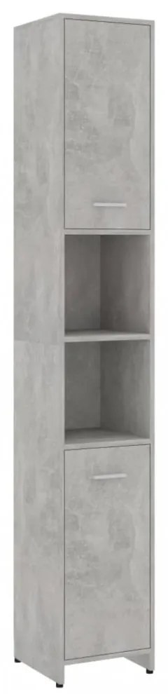 betonszürke szerelt fa fürdőszobaszekrény 30 x 30 x 183,5 cm