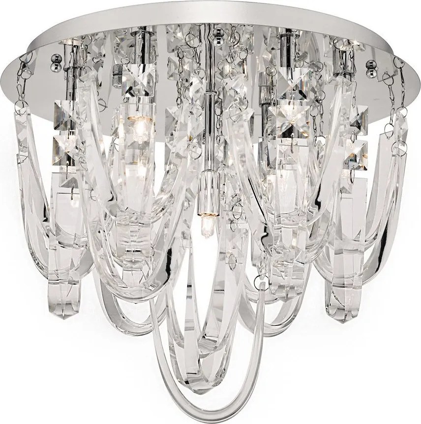 DAR LIGHTING ROX5050 SAIGON Kristály Mennyezeti Lámpa Csiszolt Króm G9 IP20