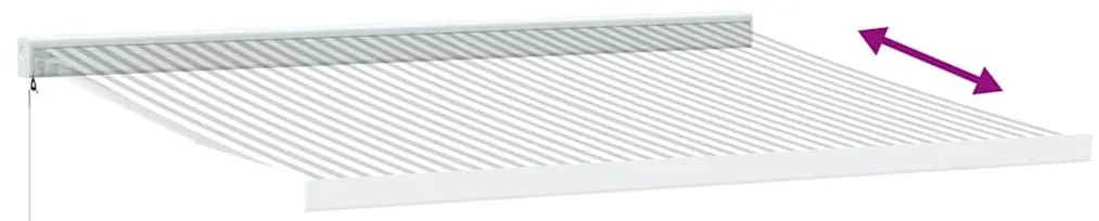 antracit és fehér szövet és alumínium behúzható napellenző 4x3m