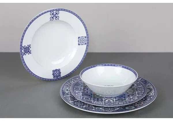 24 darabos kék porcelán étkészlet