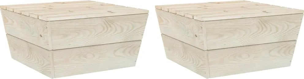 vidaXL 2 db impregnált lucfenyő kerti asztal 60 x 60 x 30 cm