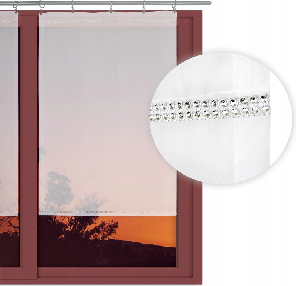 Függöny fátyol panel ablak strasszok 50x110cm