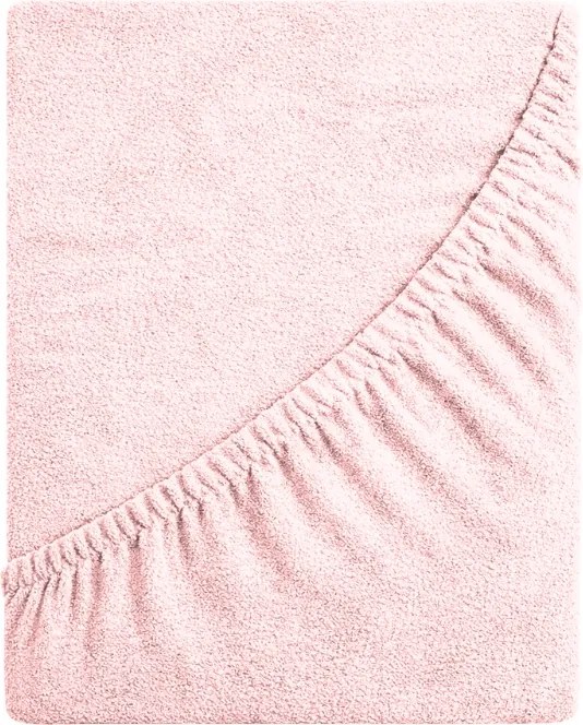 Frottír Lepedő Gumis 160x200 Vastag DeLux 190g Púderrózsaszín