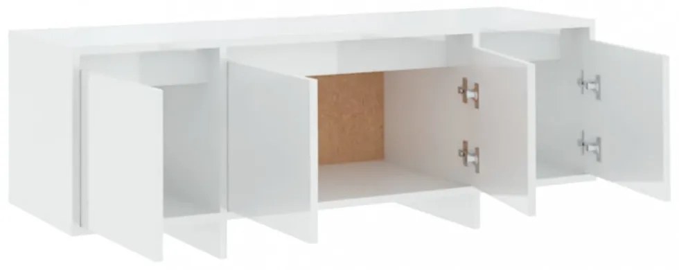 magasfényű fehér szerelt fa TV-szekrény 120x30x40,5 cm