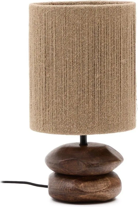 Sötét natúr színű akácfa asztali lámpa (magasság 43 cm) Kor – Kave Home
