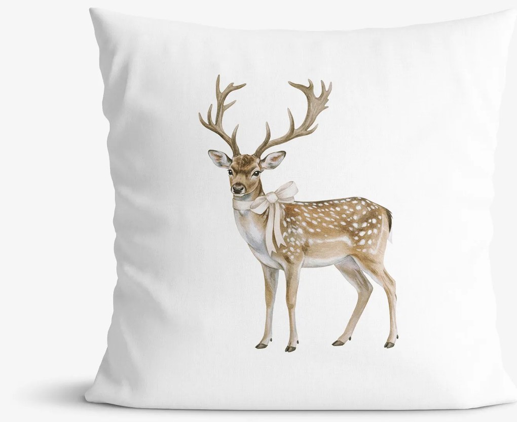 Goldea dekoratív párnahuzat - masnis dámszarvas 45 x 45 cm