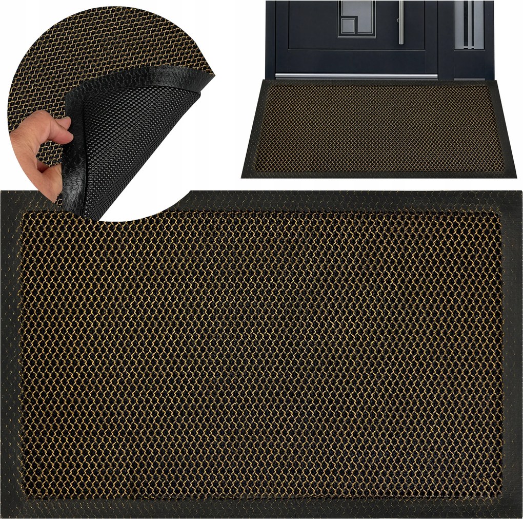 Lábtörlő 3D Bejárati Ajtóhoz Zew Belső Arany Gumiszőnyeg 40x60