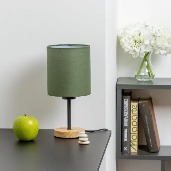 Brilagi - Asztali lámpa NUBILA WOOD 1xE27/25W/230V tölgy/zöld