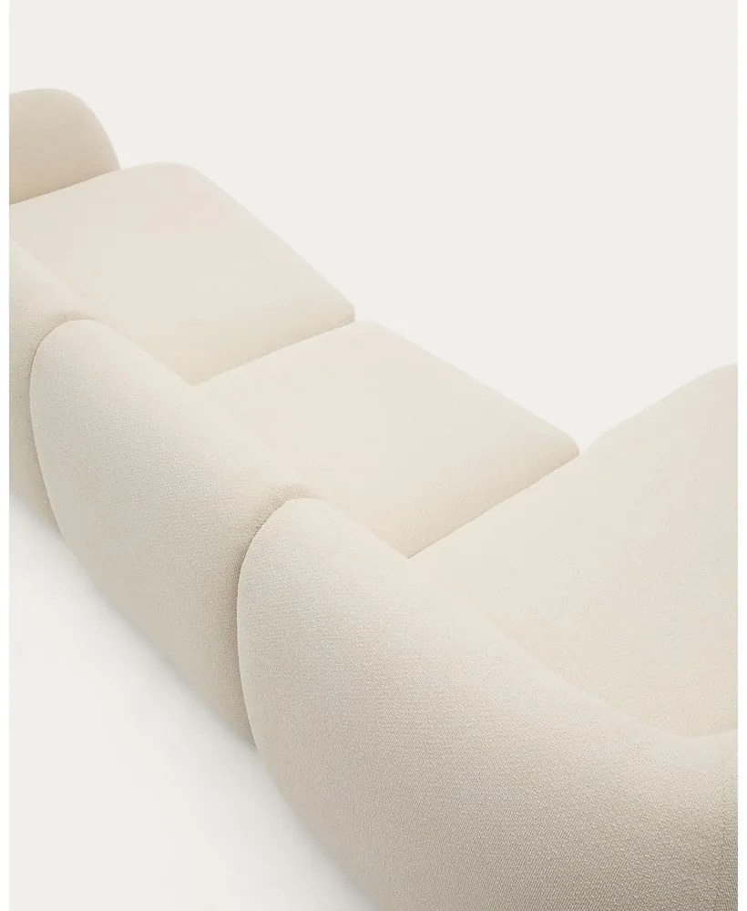 Krémszínű zsenília sarokkanapé (bal oldali-heverő résszel) Martina – Kave Home